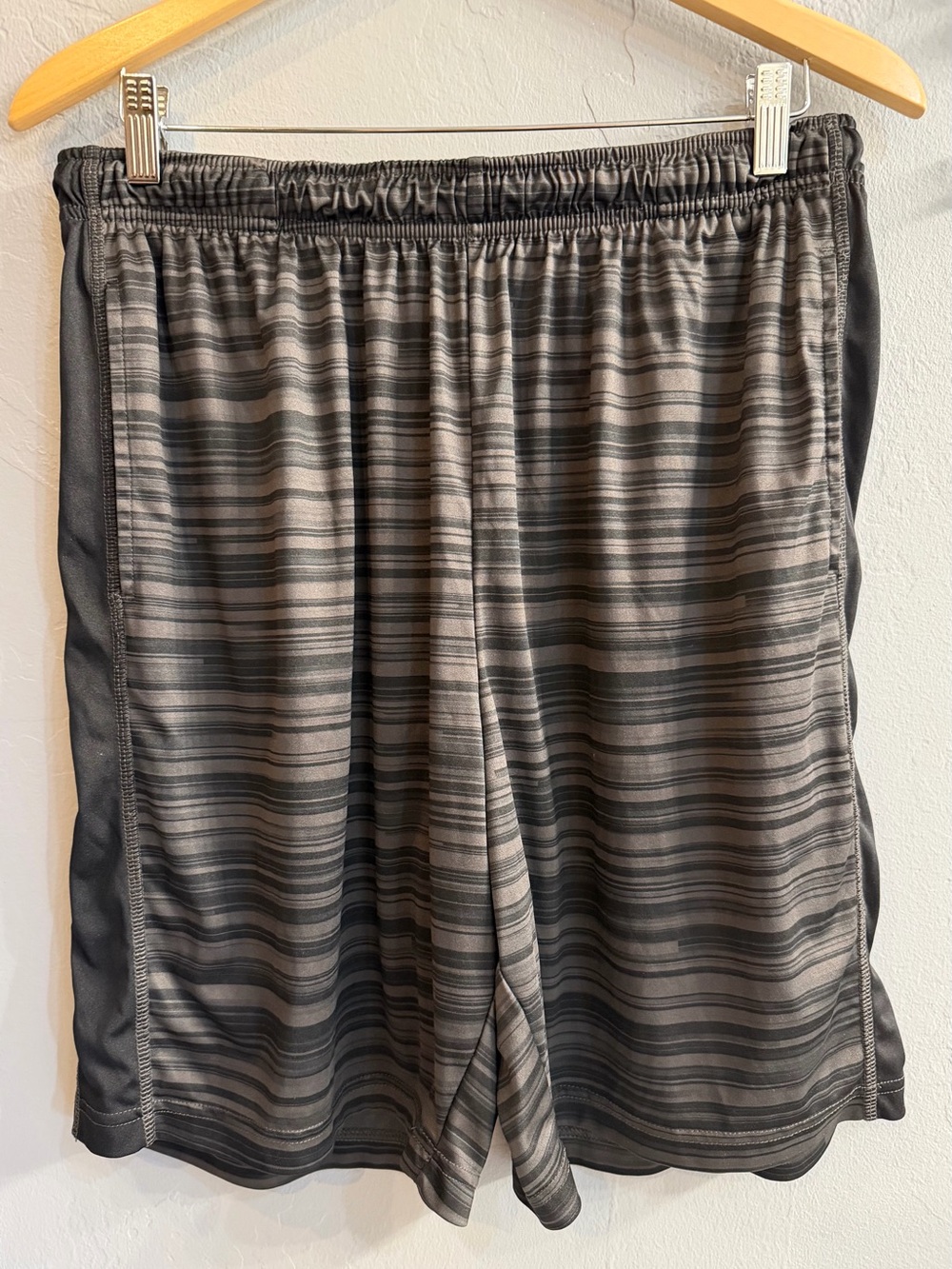 tek gear Gray & Black Striped Men's Athletic Shorts